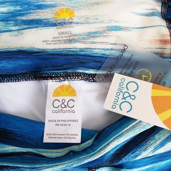 C&C California Blue Multicolor Leggings S - Picture 6 of 10